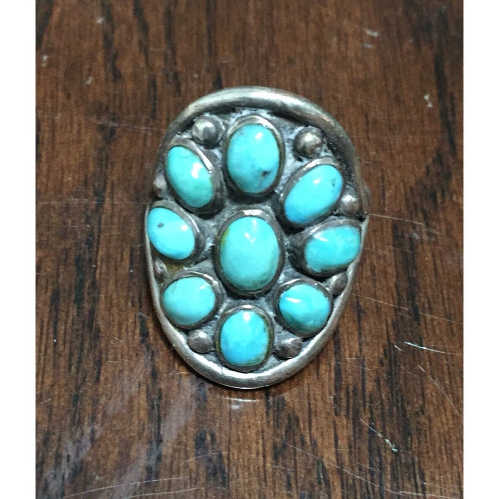 Navajo sterling and turquoise ring - Picture 2 of 5